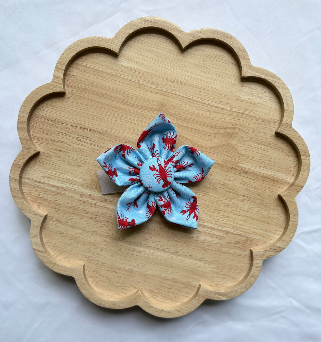 Lobster Dreams Dog Flower Bow Tie