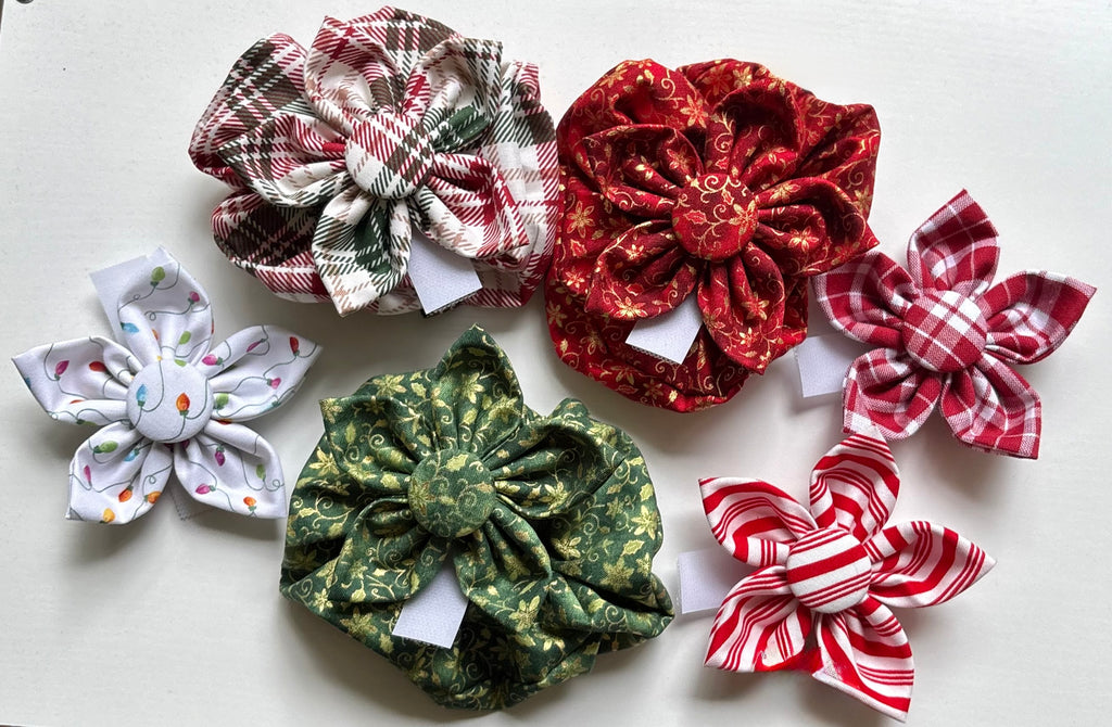 Candy Cane Stripe Dog Flower Bow Tie