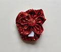 Red Merry Noel Dog Flower Bow Tie And Scrunchie Set