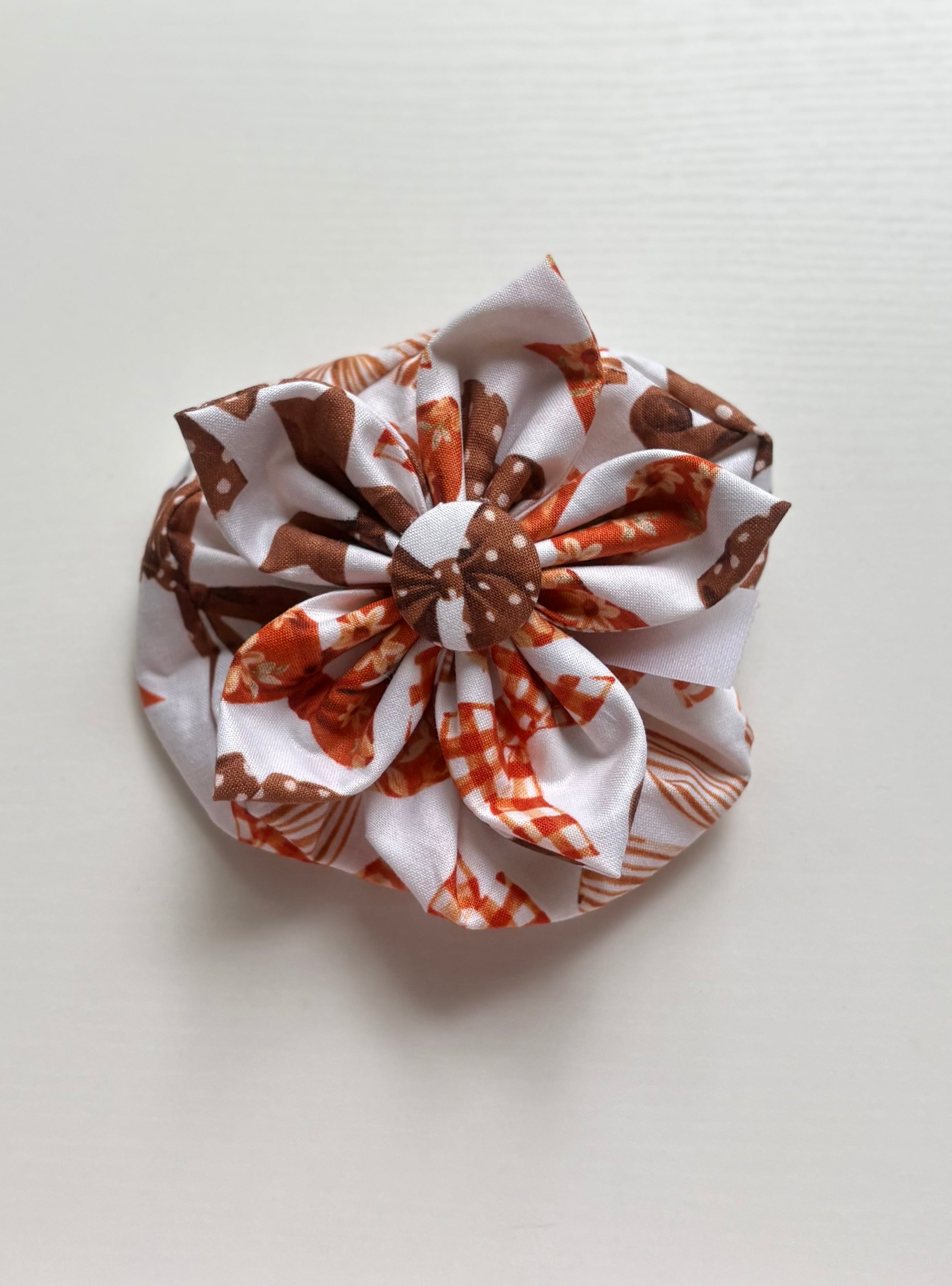 Fall Bows Dog Flower Bow Tie and Scrunchie Set