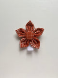 Fall Plaid Dog Flower Bow Tie