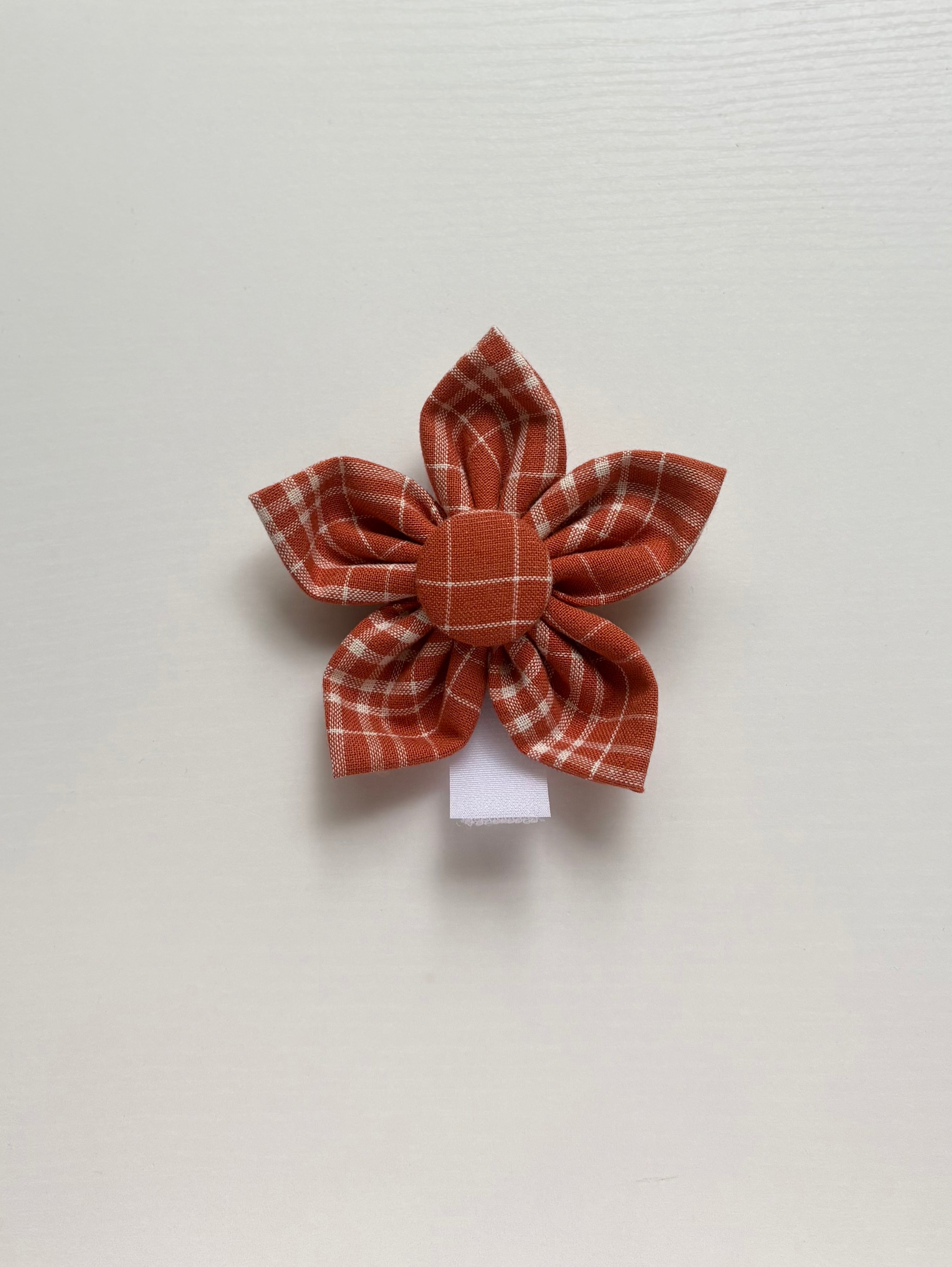 Fall Plaid Dog Flower Bow Tie