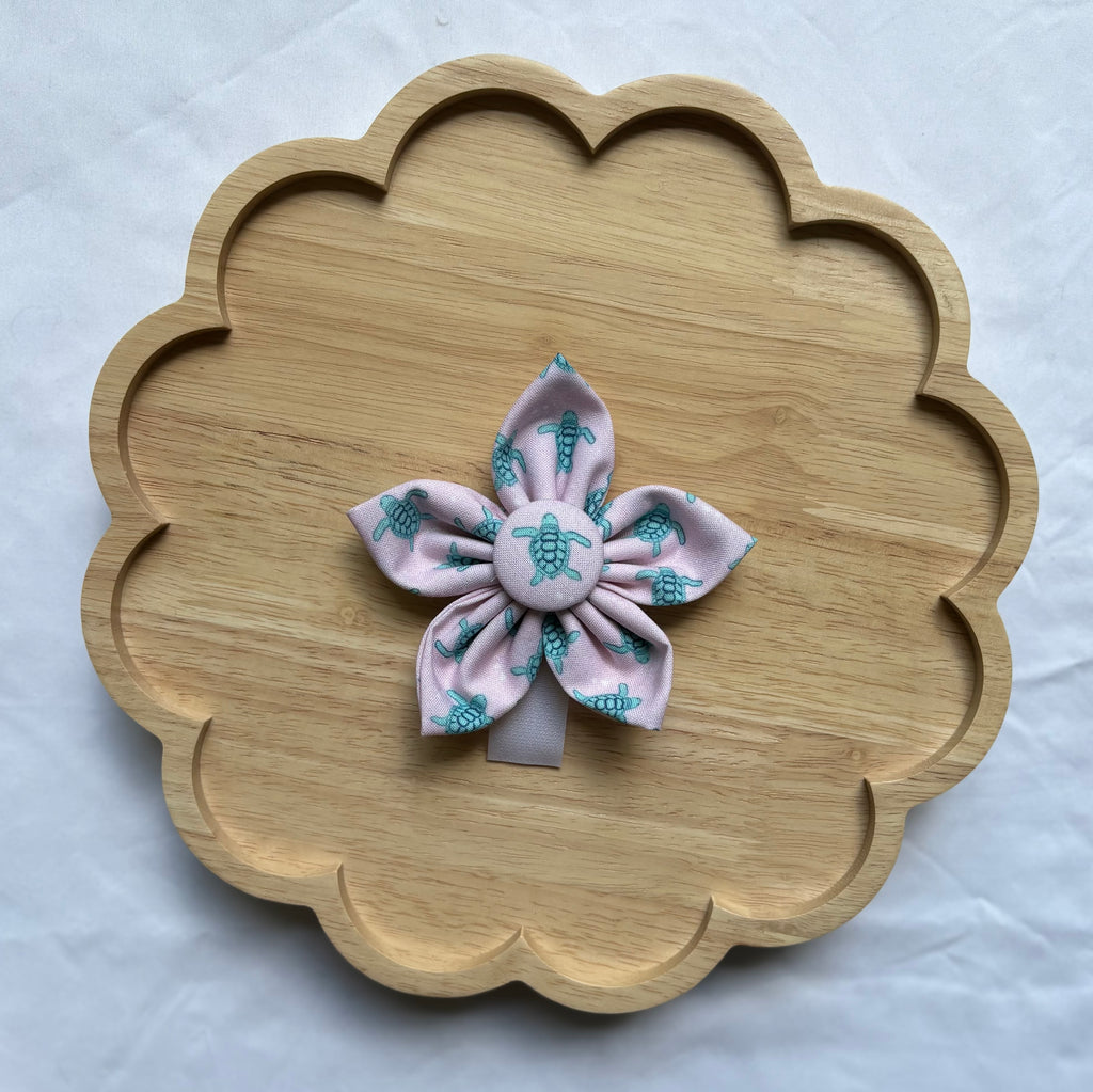 Turtle Dreams Dog Flower Bow Tie
