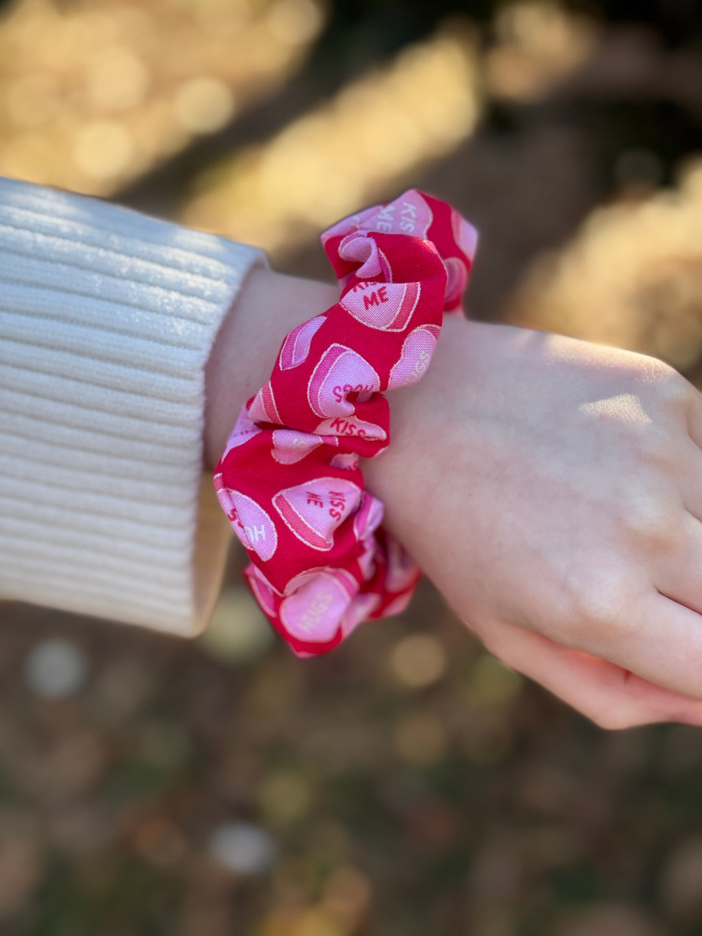 Candy Heart Dog Bow Tie and Scrunchie Set