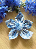 Mothers Day Blue Floral Dog Flower Bow Tie