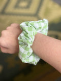 Green Gingham Scrunchie